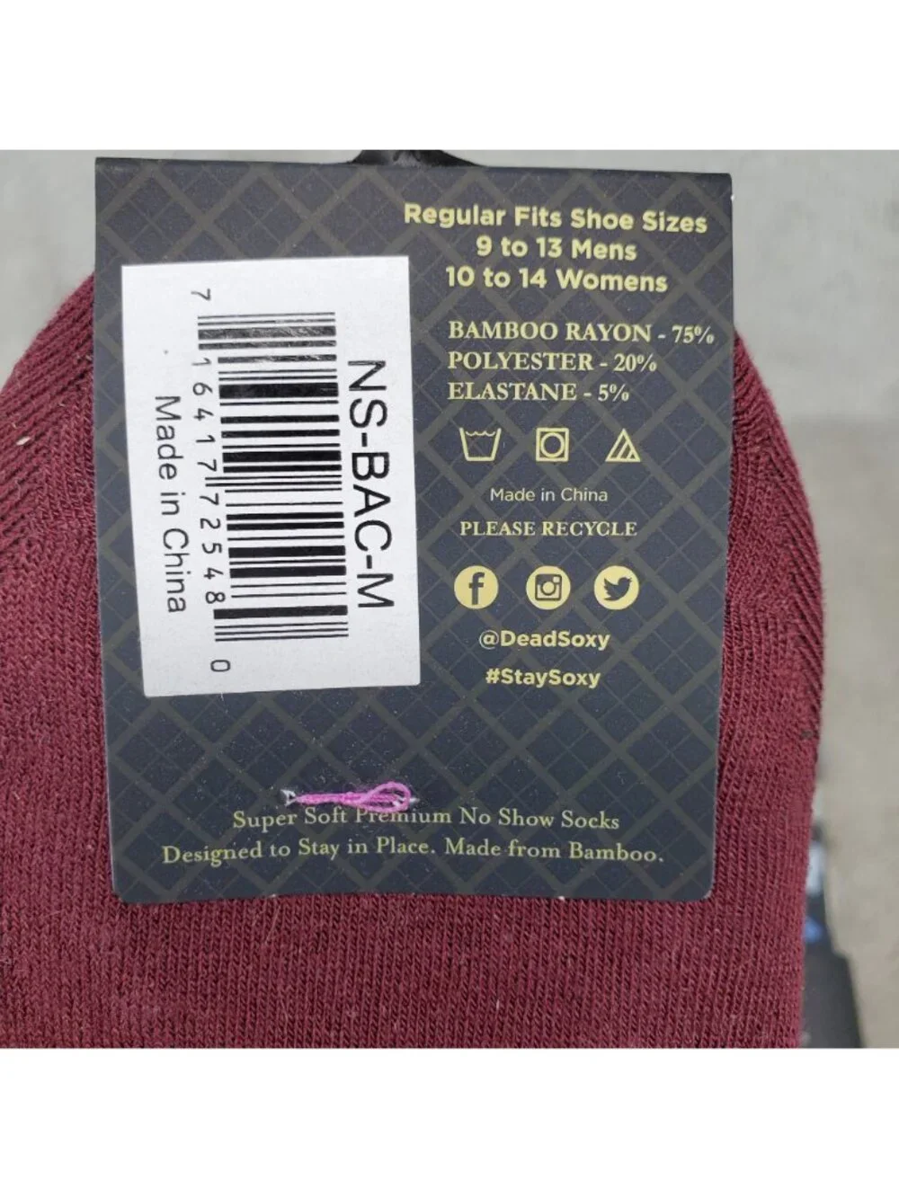 Sock Bundle Four Count Mens Size One Size Blue & Burgundy No Show Socks *NWT*
